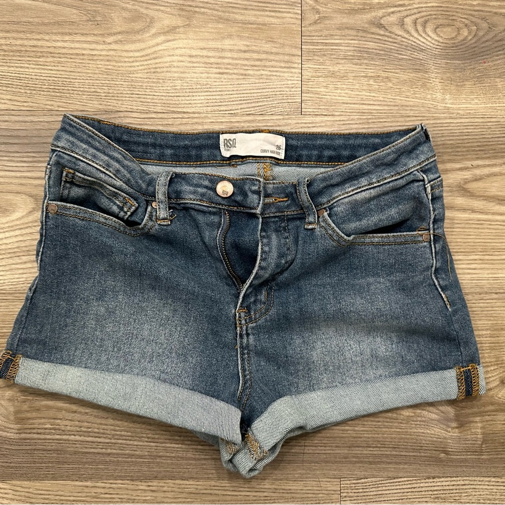RSQ High Rise Cuffed Jean Shorts